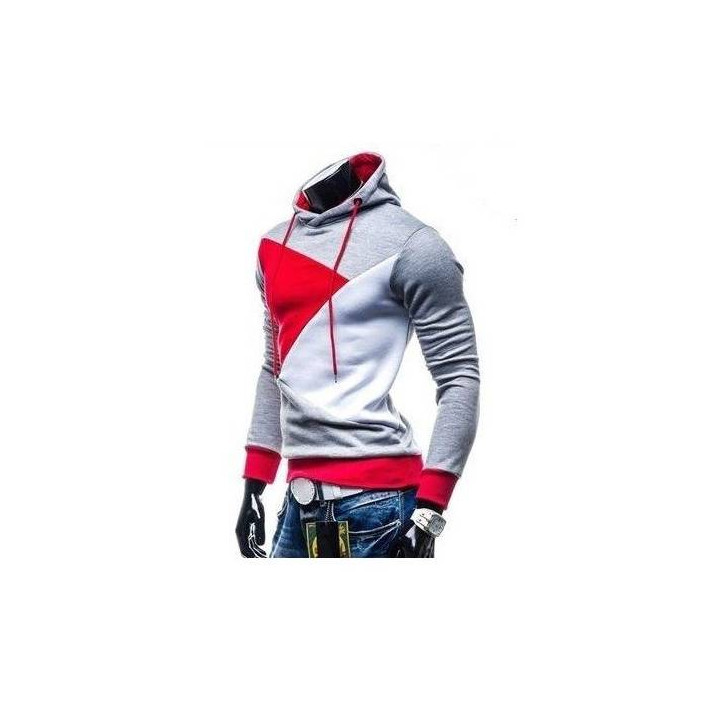Vêtements japonais et coréens pour garçons - Sweats japonais et coréens pour hommes - Sweat bicolore col capuche