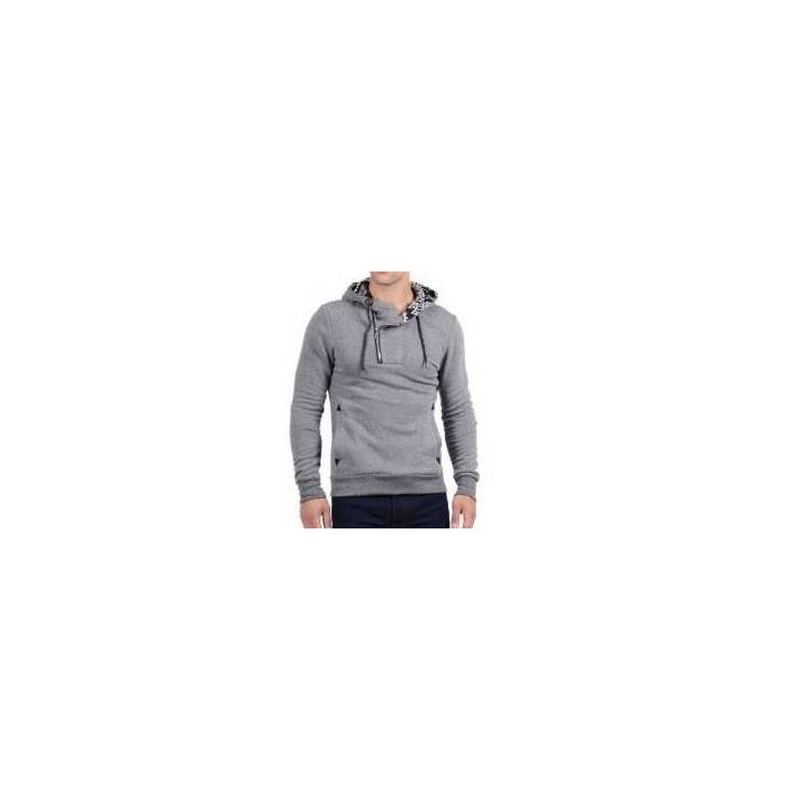 Vêtements japonais et coréens pour garçons - Sweats japonais et coréens pour hommes - Sweat capuche gris