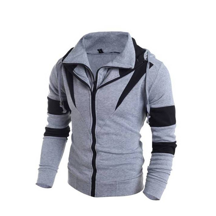 Vêtements japonais et coréens pour garçons - Sweats japonais et coréens pour hommes - Sweat bicolore double zip