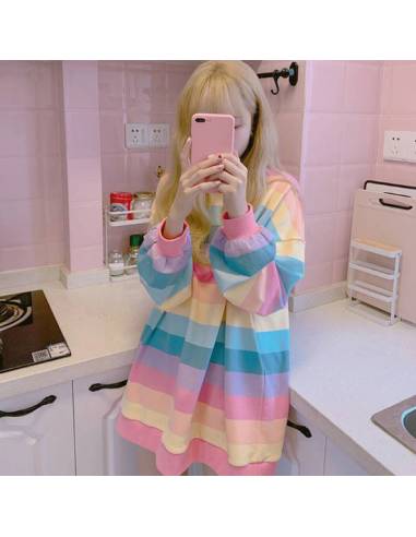 T-shirt à manches longues Multicouleur Niji Kawaii T-shirt à manches longues Multicouleur Niji Kawaii