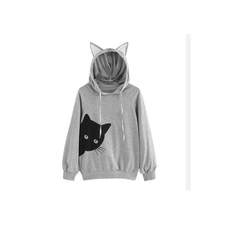 Vêtements japonais et coréens pour femmes - Sweat oreilles de chat