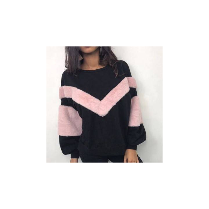 Vêtements japonais et coréens pour filles - Pulls japonais et coréens pour femmes - Pull V Fourrure blanc