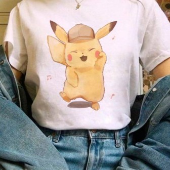 Vêtements japonais et coréens pour filles - T-Shirts japonais et coréens pour femmes - T-shirt Pika Pika Bōshi