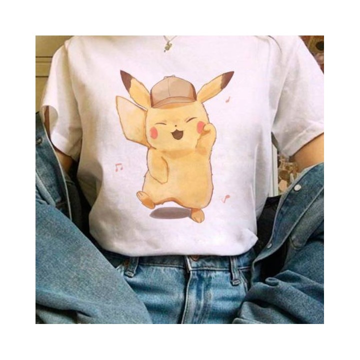 Vêtements japonais et coréens pour filles - T-Shirts japonais et coréens pour femmes - T-shirt Pika Pika Bōshi