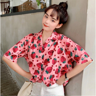 Vêtements japonais et coréens pour filles - T-Shirts japonais et coréens pour femmes -Chemisier Ichigo
