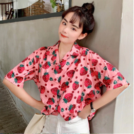 Vêtements japonais et coréens pour filles - T-Shirts japonais et coréens pour femmes -Chemisier Ichigo