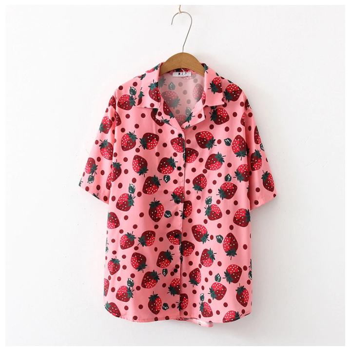 Vêtements japonais et coréens pour filles - T-Shirts japonais et coréens pour femmes -Chemisier Ichigo