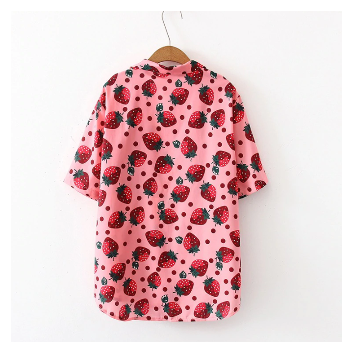 Vêtements japonais et coréens pour filles - T-Shirts japonais et coréens pour femmes -Chemisier Ichigo