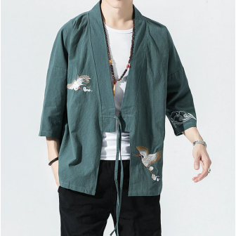 Vêtements japonais et coréens pour hommes - Kimonos japonais et coréens pour hommes - Kimono Pasuterugurīn