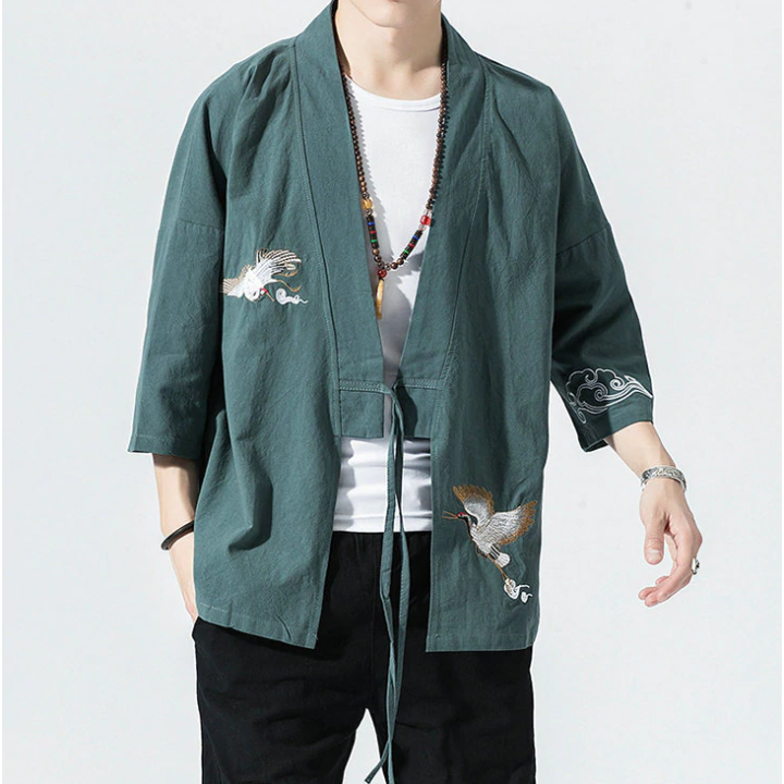 Vêtements japonais et coréens pour hommes - Kimonos japonais et coréens pour hommes - Kimono Pasuterugurīn