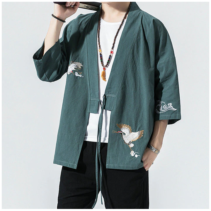 Vêtements japonais et coréens pour hommes - Kimonos japonais et coréens pour hommes - Kimono Pasuterugurīn
