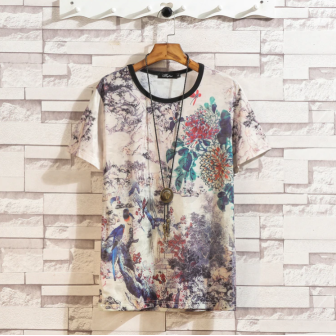 Vêtements japonais et coréens pour garçons - T-shirt japonais et coréens pour hommes - T-shirt Furawāgāden