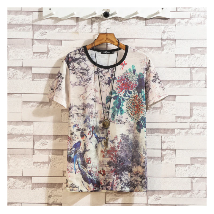 Vêtements japonais et coréens pour garçons - T-shirt japonais et coréens pour hommes - T-shirt Furawāgāden