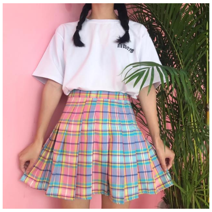 Vêtements japonais et coréens pour filles - Jupes japonaises et coréennes pour femmes - Jupe Ecolière Kyandī
