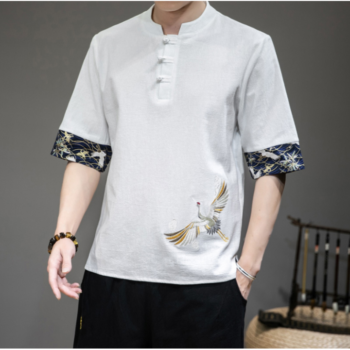 Vêtements japonais et coréens pour hommes - Chemise Yūshoku Shiro