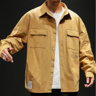 Vêtements japonais et coréens pour garçons - T-shirt japonais et coréens pour hommes - Chemise Masutādo