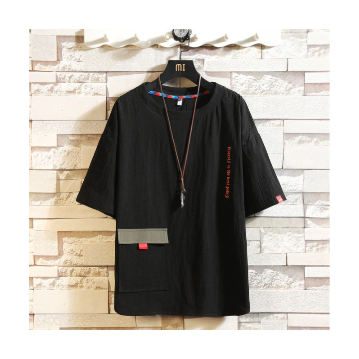 Vêtements japonais et coréens pour garçons - T-shirt japonais et coréens pour hommes - T-shirt Shōjiki