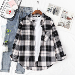 Vêtements japonais et coréens pour filles - Tops japonais et coréens pour femmes - Chemise à Carreaux Kikori