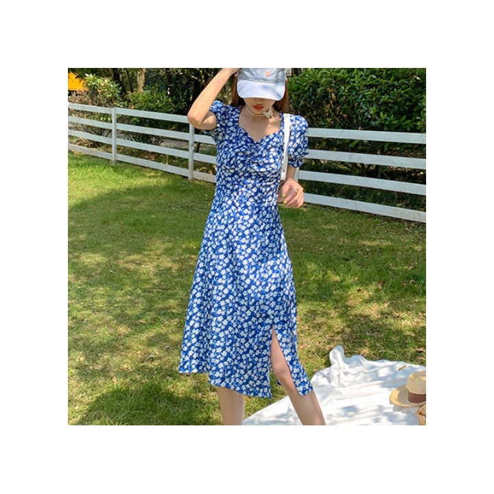Vêtements japonais et coréens pour femmes - Robes japonaises et coréennes pour femmes - Robe Fendue Retoroshikku