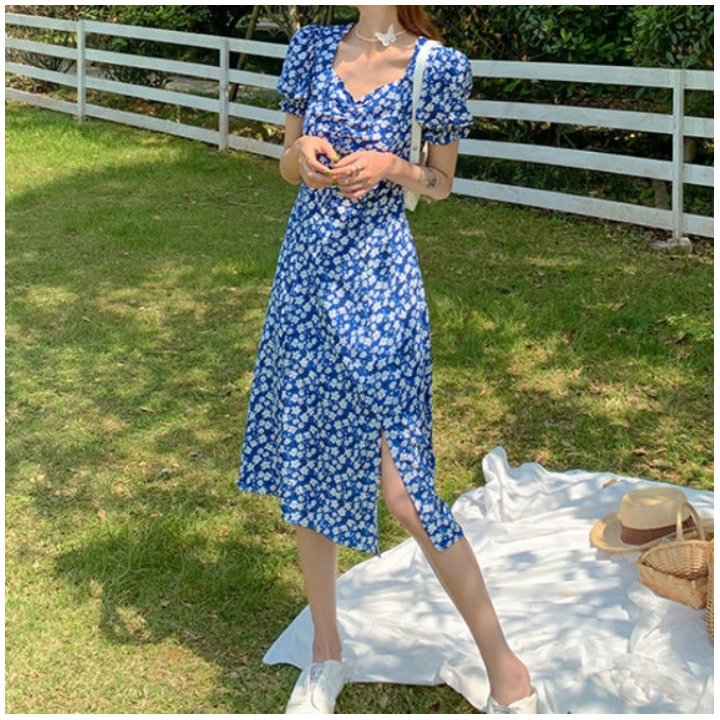 Vêtements japonais et coréens pour femmes - Robes japonaises et coréennes pour femmes - Robe Fendue Retoroshikku