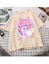 T-shirt Kitty Girl Pinku