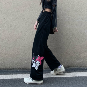 Vêtements japonais et coréens pour filles - Vêtements japonais et coréens pour filles - Pantalon Cargo Fluide Rabitto