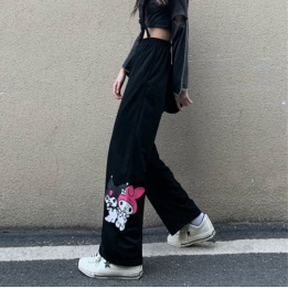 Vêtements japonais et coréens pour filles - Vêtements japonais et coréens pour filles - Pantalon Cargo Fluide Rabitto