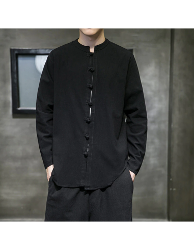 Chemisier Boutonné Noir Dīpu Chemisier Boutonné Noir Dīpu