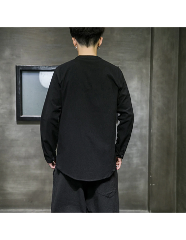 Chemisier Boutonné Noir Dīpu Chemisier Boutonné Noir Dīpu