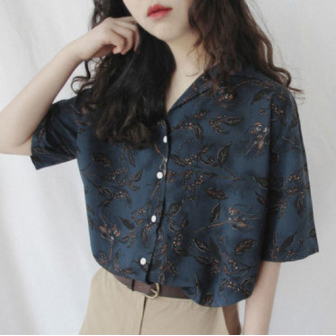 Vêtements japonais et coréens pour filles - Tops japonais et coréens pour femmes - Chemisier Fluide Konoha