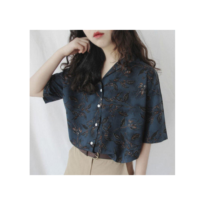 Vêtements japonais et coréens pour filles - Tops japonais et coréens pour femmes - Chemisier Fluide Konoha