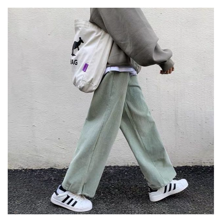 Vêtements japonais et coréens pour filles - Vêtements japonais et coréens pour filles - Pantalon Velours Vert Pasuteru