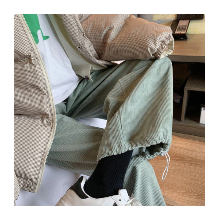 Vêtements japonais et coréens pour filles - Vêtements japonais et coréens pour filles - Pantalon Velours Vert Pasuteru