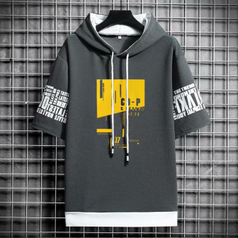 T-shirt à capuche Machi Gris