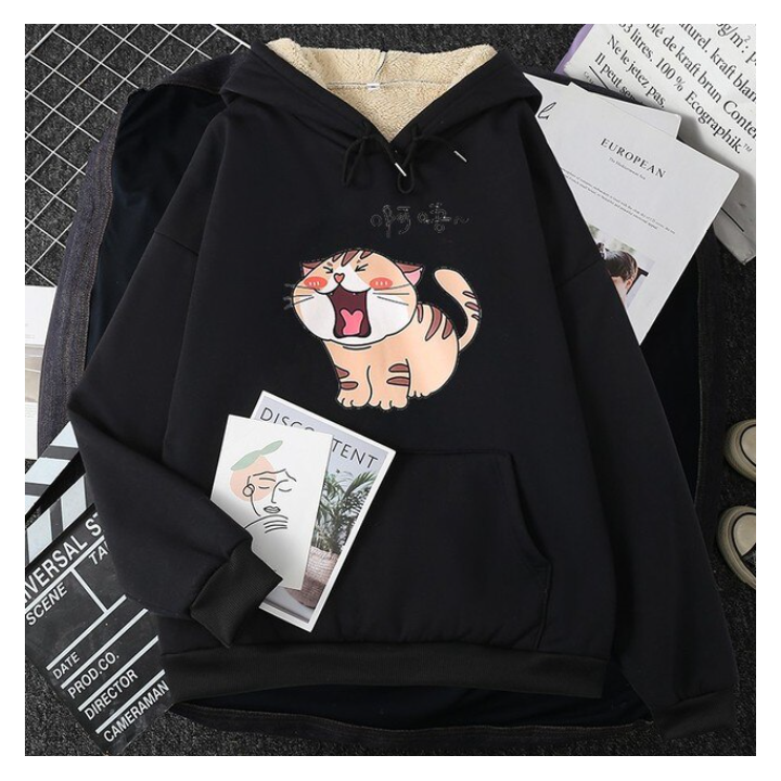 Vêtements japonais et coréens pour femmes - Sweat Polaire Kitty Akubi