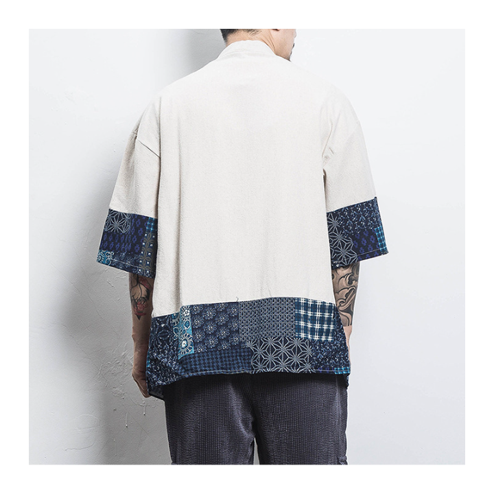 Vêtements japonais et coréens pour hommes - Chemise Kimono brodé