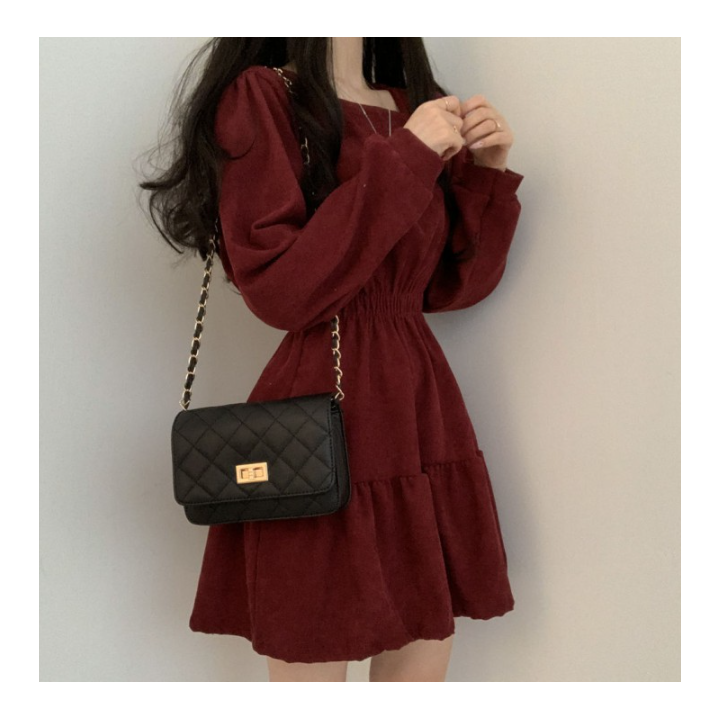 Vêtements japonais et coréens pour femmes - Robes japonaises et coréennes pour femmes - Robe Col Carré Bintēji