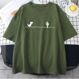 Vêtements japonais et coréens pour garçons - T-shirt japonais et coréens pour hommes - T-Shirt Green Kyōryū