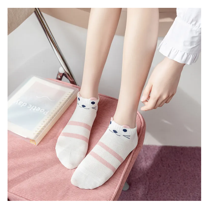 Chaussette Kawaii Chat Pinku