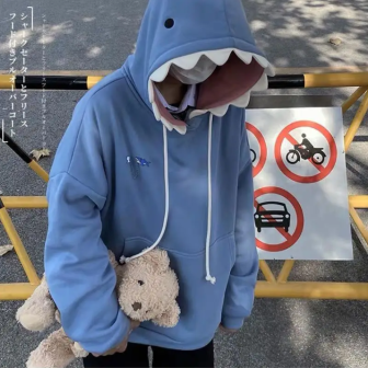 Sweat à Capuche Sharky Kawaii Blue