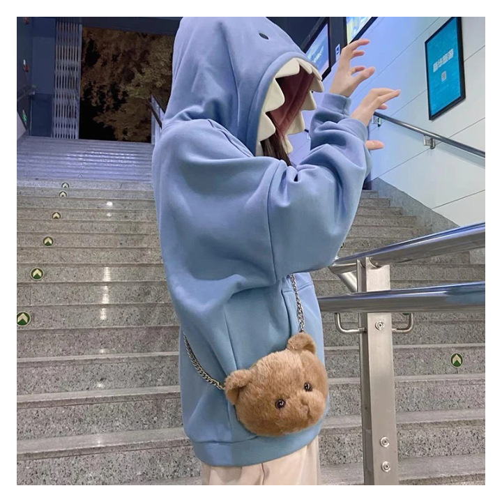Sweat à Capuche Sharky Kawaii Blue