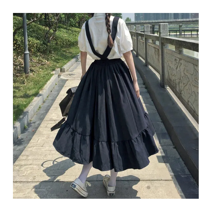 Vêtements japonais et coréens pour filles - Jupes japonaises et coréennes pour femmes - Jupe Longue Himawari