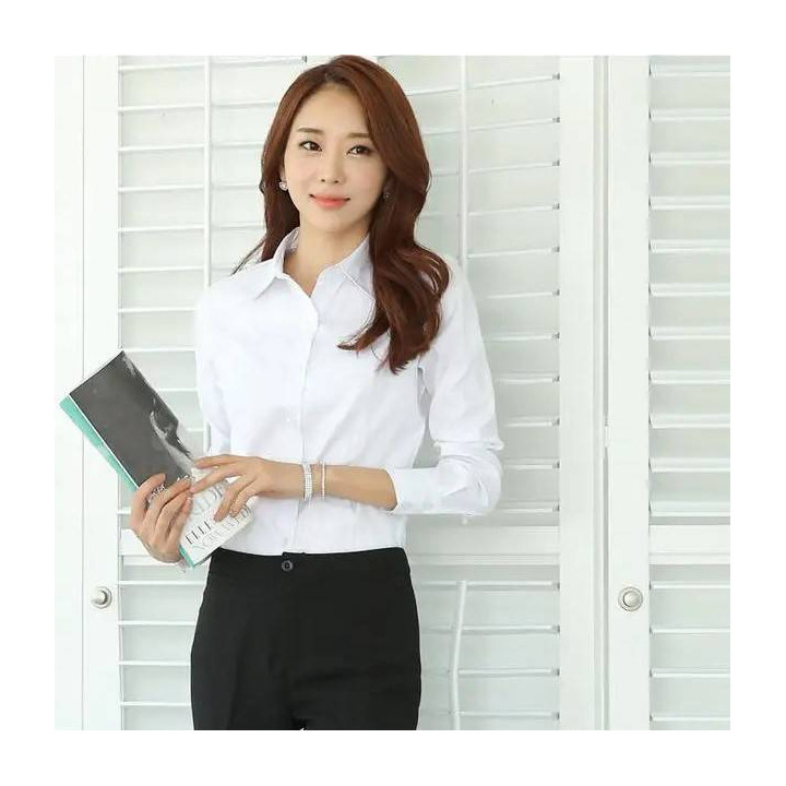 Vêtements japonais et coréens pour filles - Tops japonais et coréens pour femmes - Chemisier classique blanc