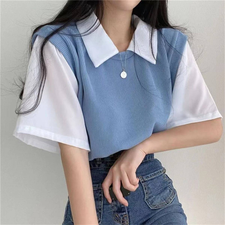 Vêtements japonais et coréens pour filles - T-Shirts japonais et coréens pour femmes - T-Shirt Style Académique