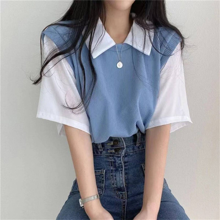 Vêtements japonais et coréens pour filles - T-Shirts japonais et coréens pour femmes - T-Shirt Style Académique