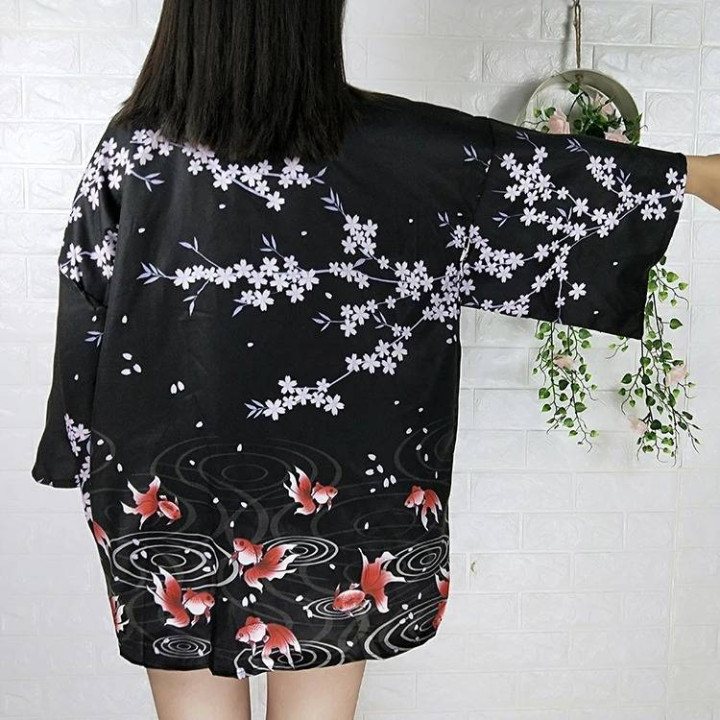 Vêtements japonais et coréens pour hommes - Kimonos japonais et coréens pour femmes - Kimono Yukata Kingyo