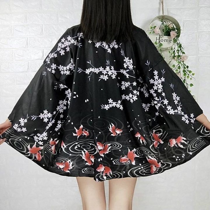 Vêtements japonais et coréens pour hommes - Kimonos japonais et coréens pour femmes - Kimono Yukata Kingyo