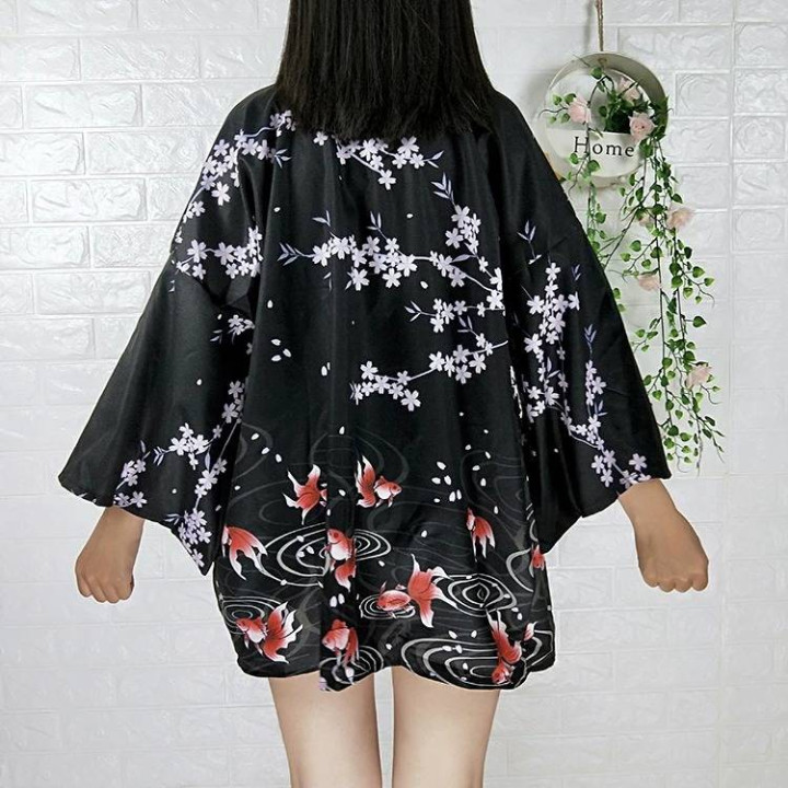 Vêtements japonais et coréens pour hommes - Kimonos japonais et coréens pour femmes - Kimono Yukata Kingyo
