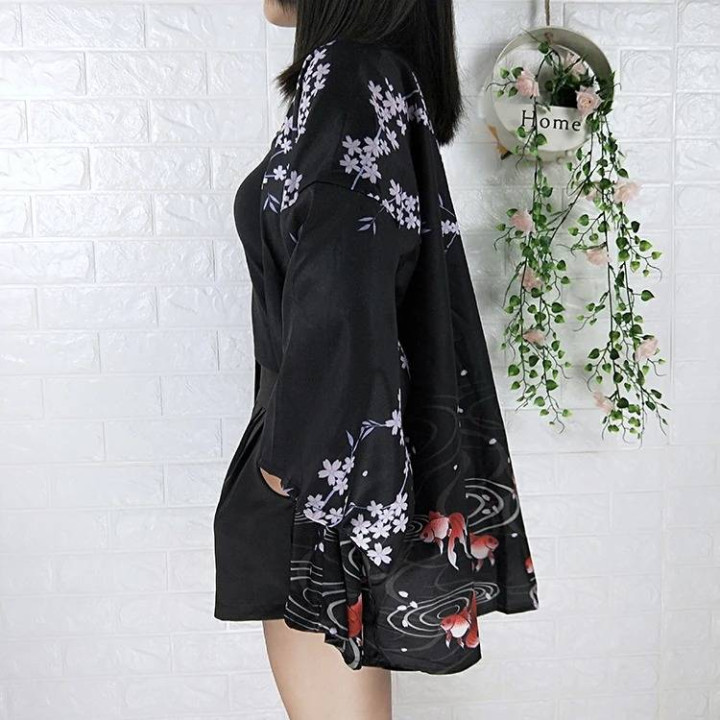 Vêtements japonais et coréens pour hommes - Kimonos japonais et coréens pour femmes - Kimono Yukata Kingyo