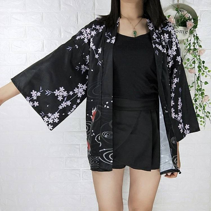 Vêtements japonais et coréens pour hommes - Kimonos japonais et coréens pour femmes - Kimono Yukata Kingyo